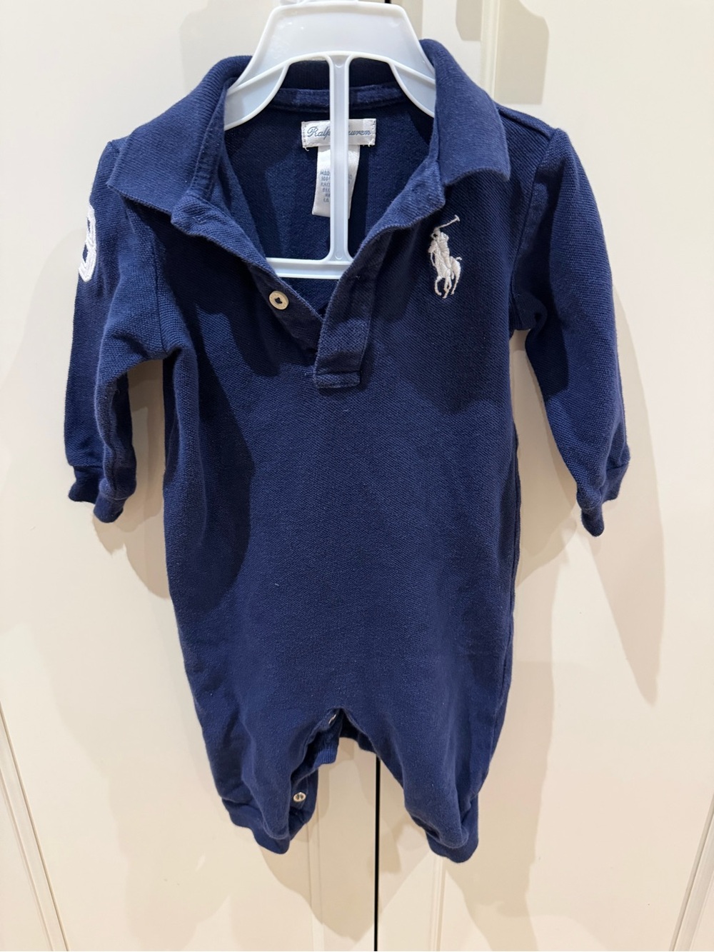 Ralph Lauren 6m Navy Polo Romper for Kids